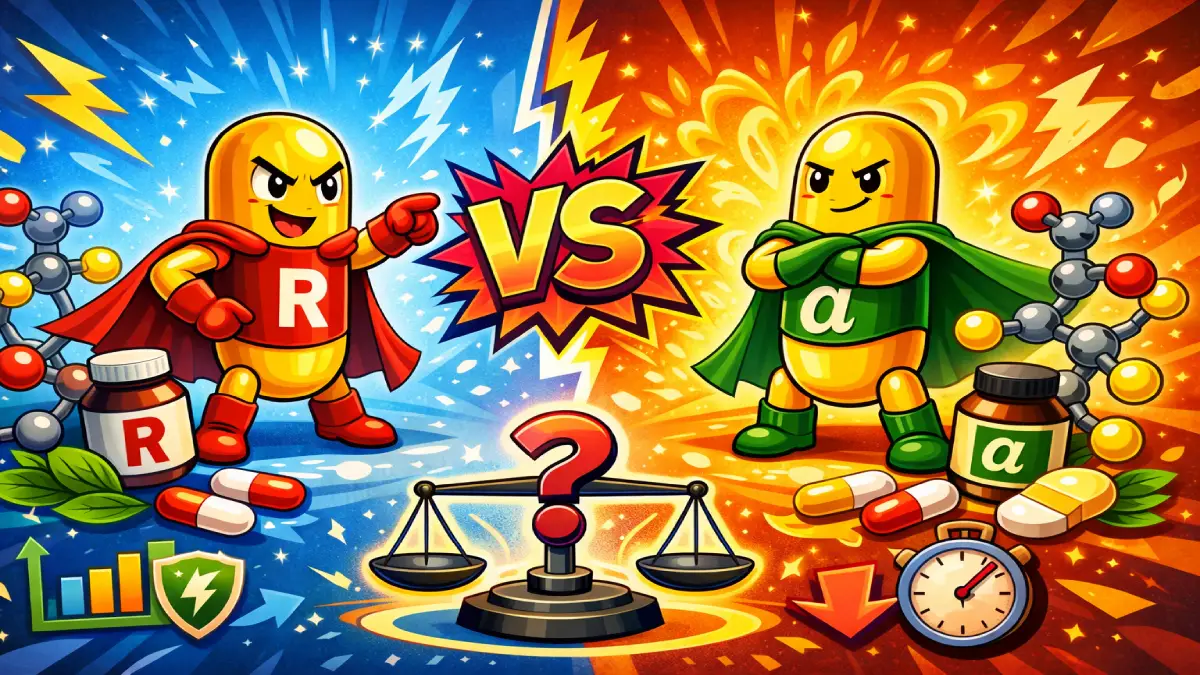 Hero Image for article Acide R-Lipoïque vs Acide Alpha-Lipoïque : Quelle Forme est la Plus Efficace ?