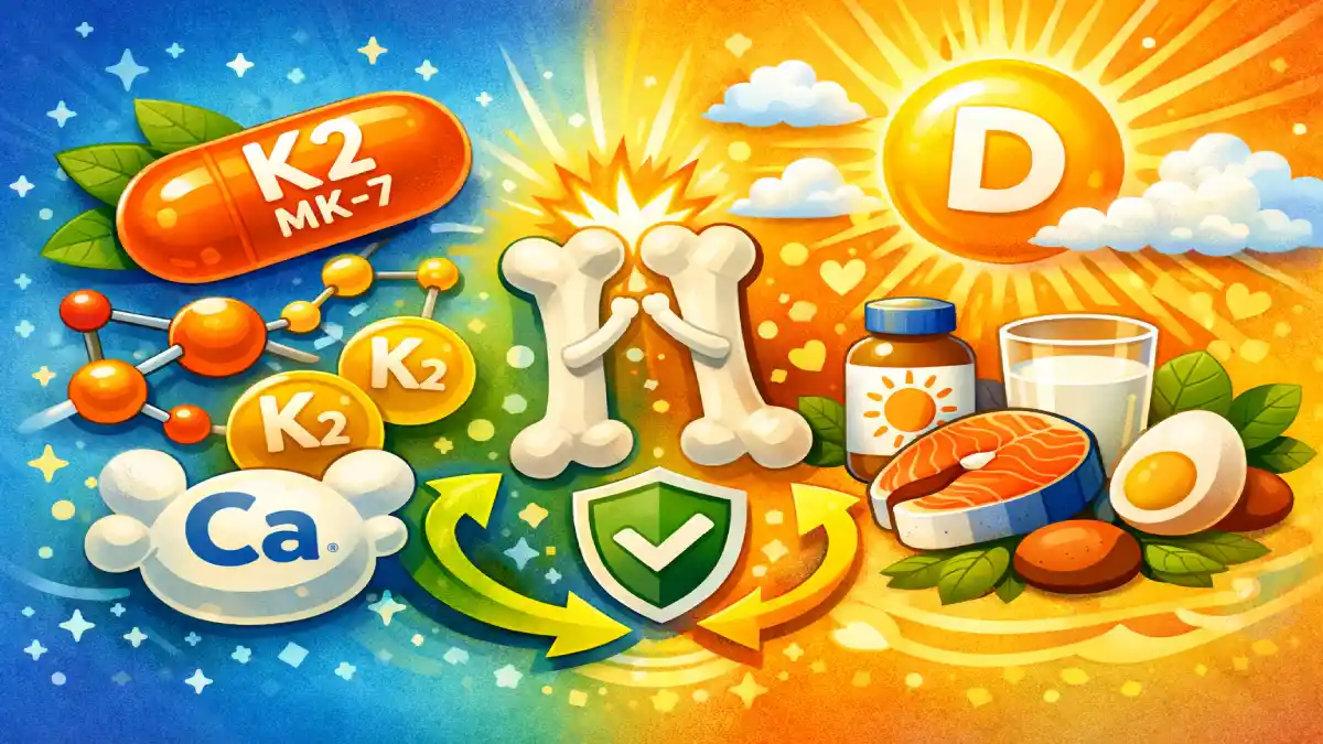 Hero Image for article Vitamine K2 MK-7 : Pourquoi Elle Est Essentielle Avec la Vitamine D